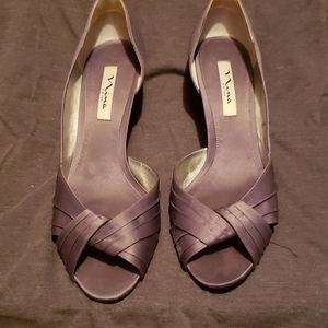 Dark Gray Satin Heels